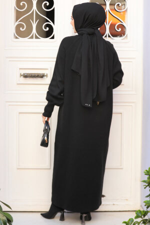 Modest Black Knitwear Dress 30141S - 3