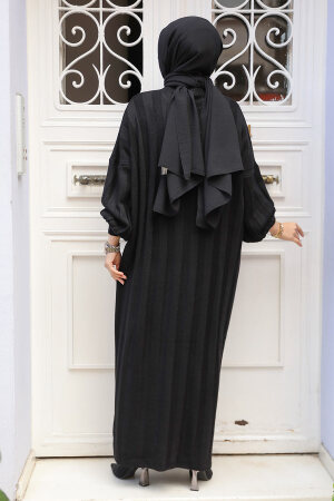 Modest Black Knitwear Dress 30633S - 3