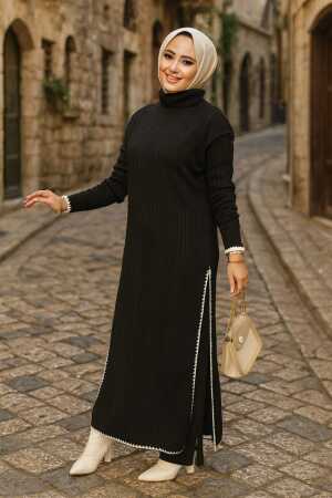 Modest Black Knitwear Dual Suit 35971S - 1