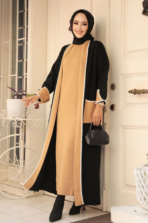 Modest Black Knitwear Dual Suit 50192S - 2