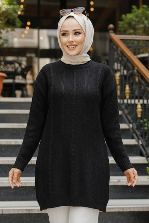 Modest Black Knitwear Jumper Top 20051S - 1