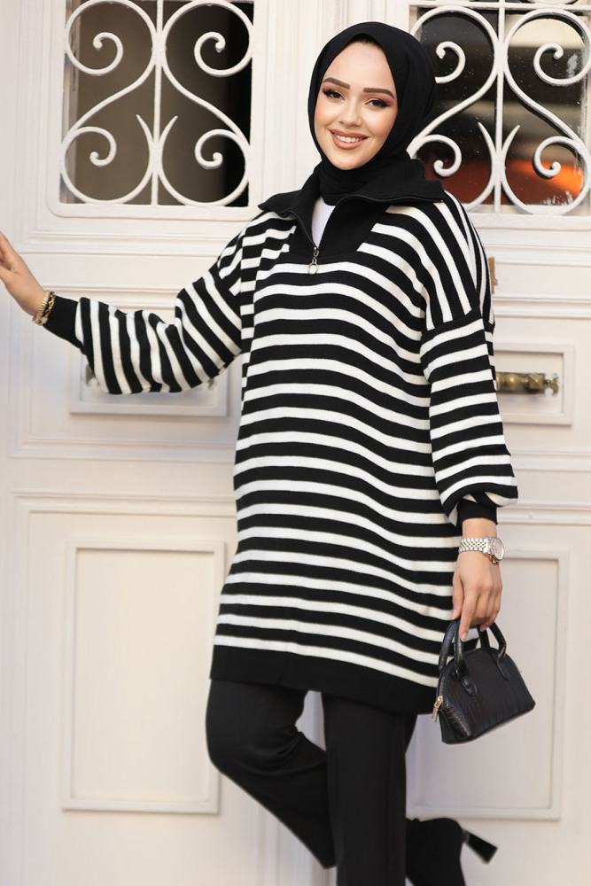 Modest Black Knitwear Top 65902S - 1
