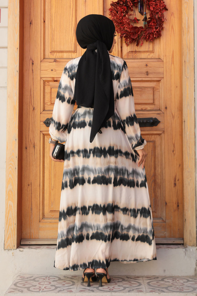 Modest Black Long Dress 23551S - 3