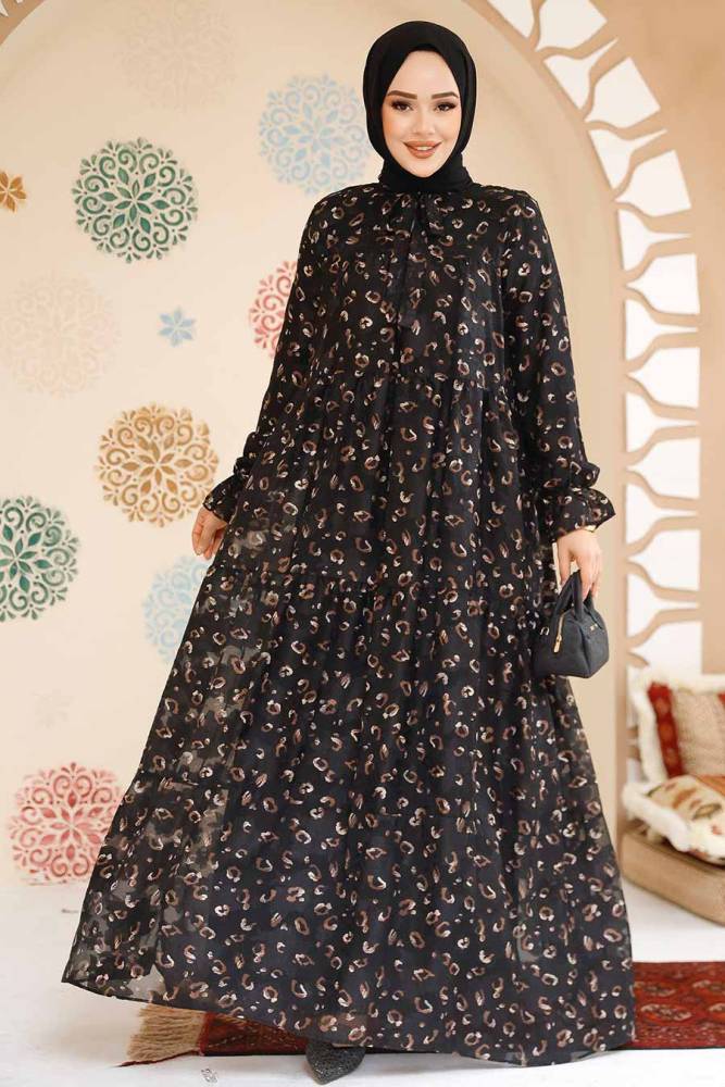 Modest Black Long Dress 23602S - 1