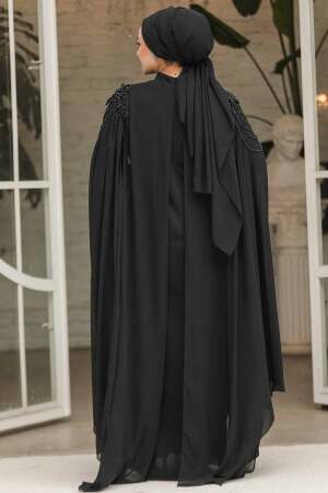 Modest Black Long Evening Dress 4624S - 4