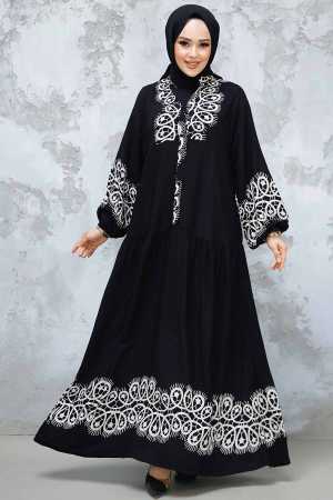 Modest Black Maxi Dress 18237S - 1