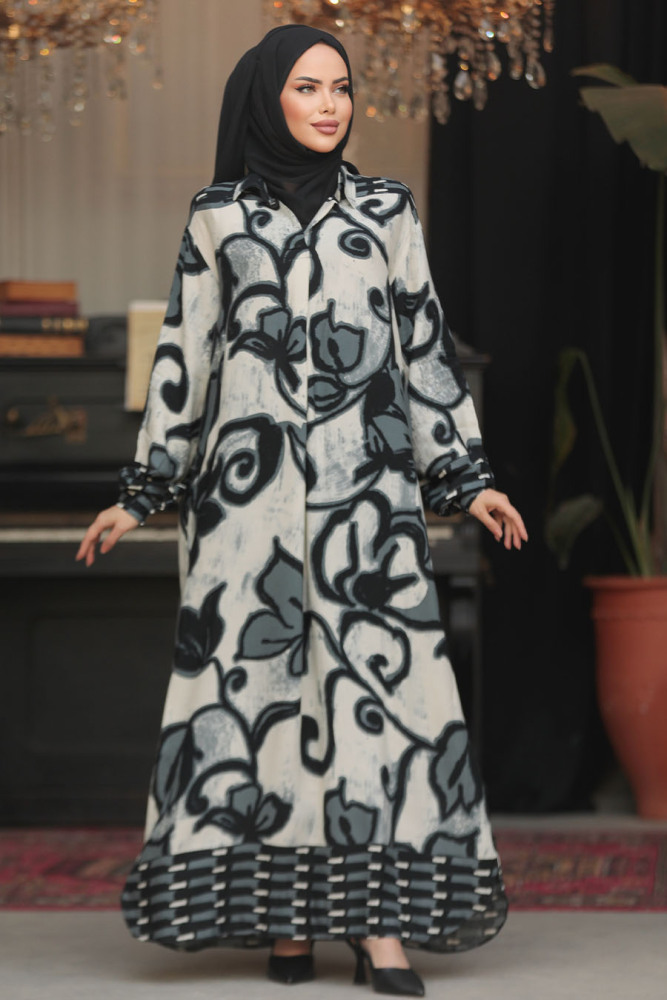 Modest Black Maxi Dress 23171S - 1