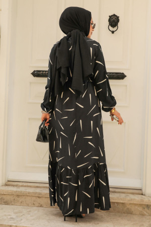 Modest Black Maxi Dress 23431S - 3