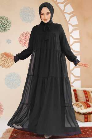 Modest Black Maxi Dress 23601S - 1