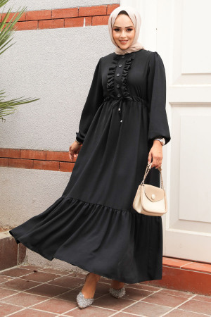 Modest Black Maxi Dress 6731S - 1