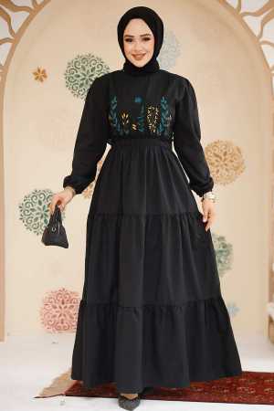 Modest Black Maxi Dress 7063S - 2