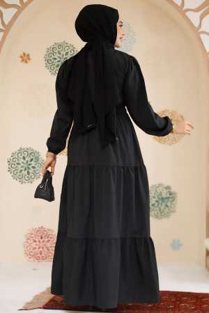 Modest Black Maxi Dress 7063S - 3