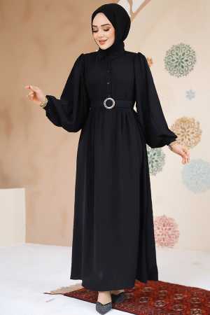 Modest Black Pastel Dress 60140S - 1
