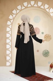 Modest Black Plus Size Abaya 25201S - 4