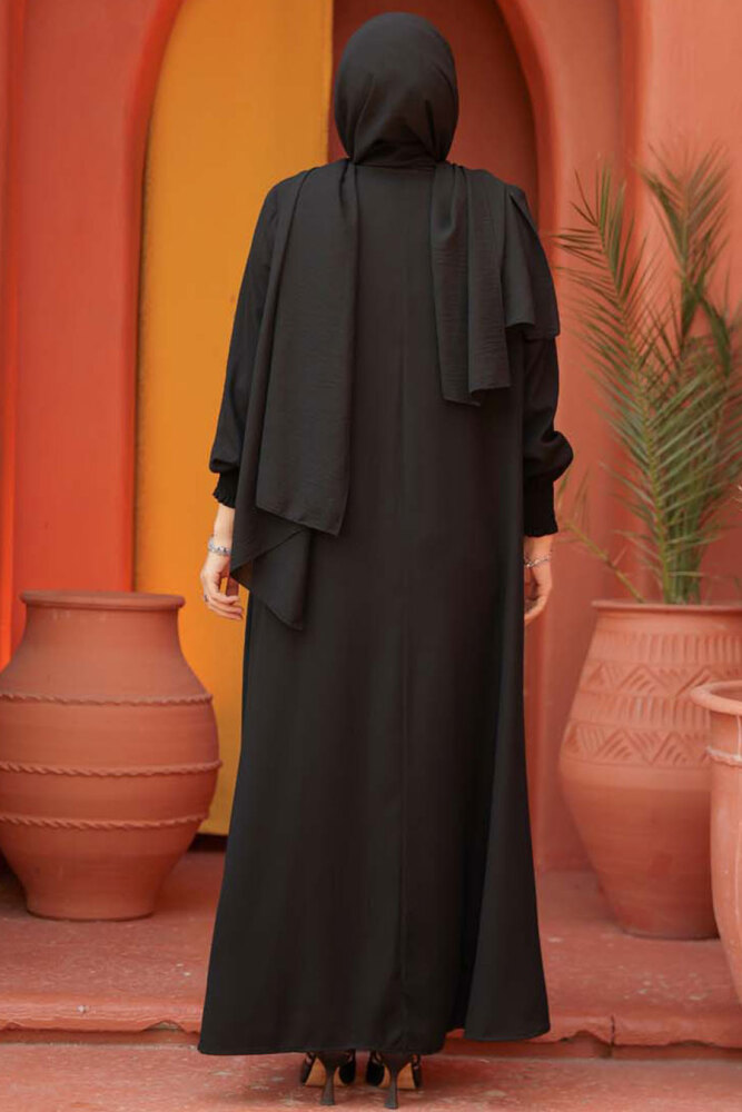 Modest Black Plus Size Abaya 26302S - 5