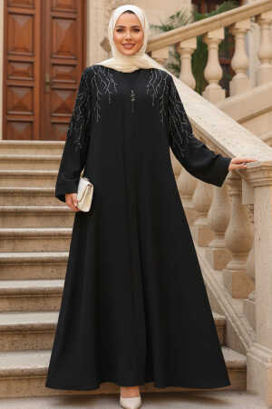 Modest Black Plus Size Abaya 29110S - 1
