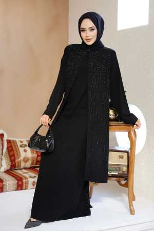 Modest Black Plus Size Abaya 29119S - 1