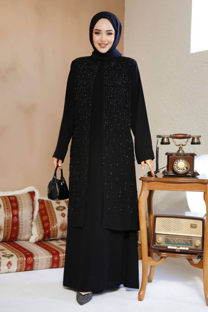 Modest Black Plus Size Abaya 29119S - 3