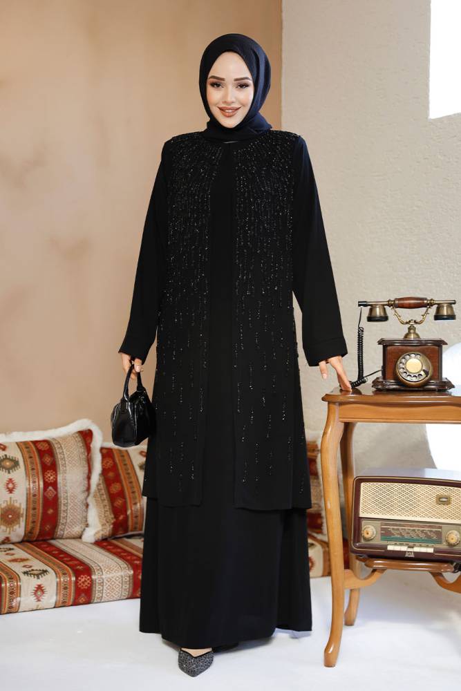 Modest Black Plus Size Abaya 29119S - 5