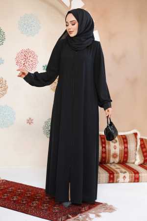 Modest Black Plus Size Abaya 35168S - 1