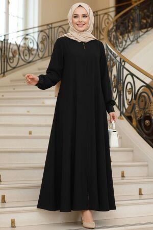 Modest Black Plus Size Abaya 35168S - 1