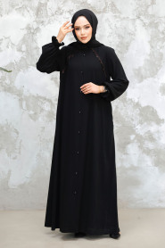 Modest Black Plus Size Abaya 45275S - 3
