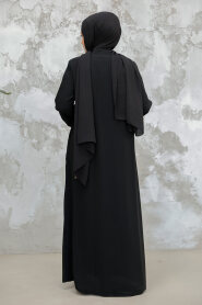 Modest Black Plus Size Abaya 45275S - 4