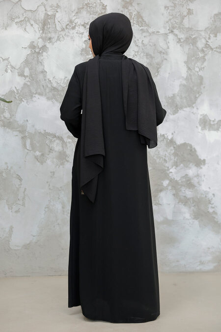 Modest Black Plus Size Abaya 45275S - 4