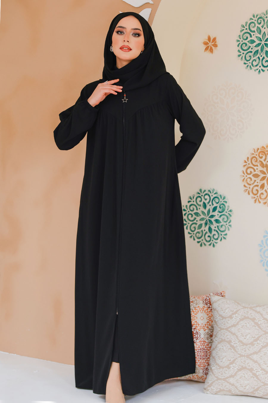 Modest Black Plus Size Abaya 45285S - 3