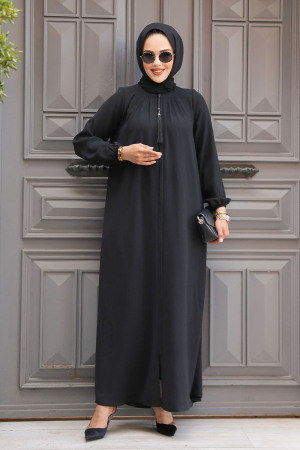 Modest Black Plus Size Abaya 60971S - 1