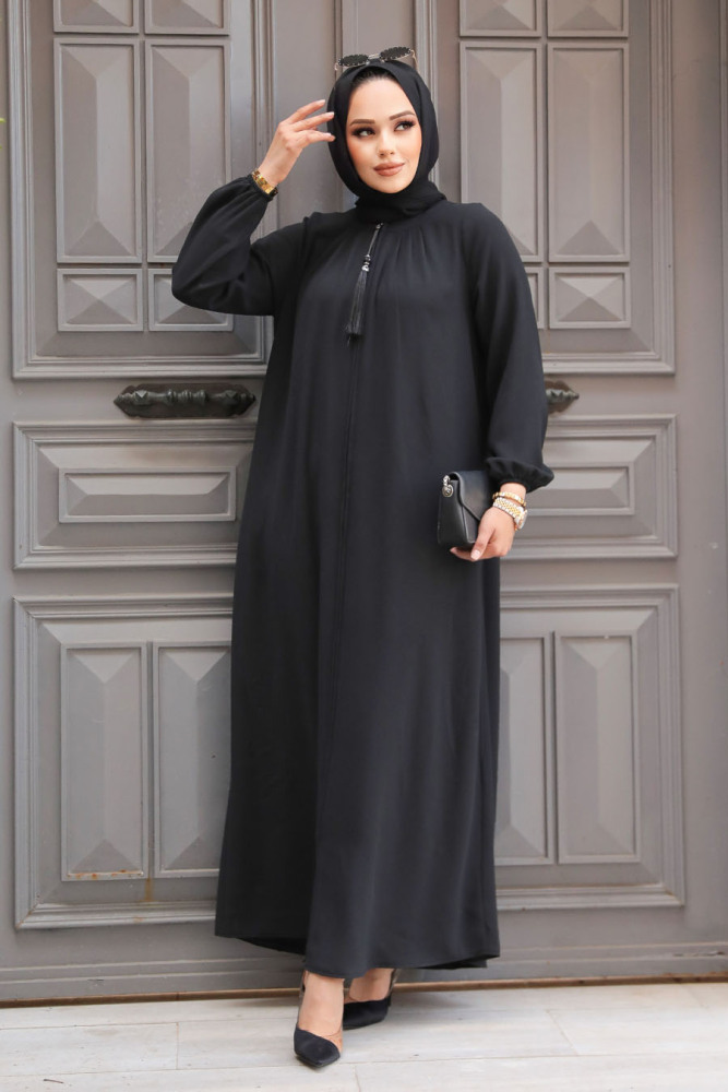 Modest Black Plus Size Abaya 60971S - 2