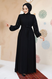 Modest Black Plus Size Abaya 61366S - 2