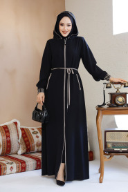 Modest Black Plus Size Abaya 81151S - 1