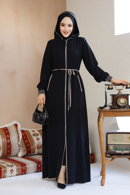 Modest Black Plus Size Abaya 81151S - 1