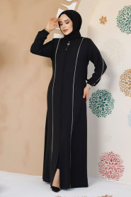 Modest Black Plus Size Abaya 8148S - 4