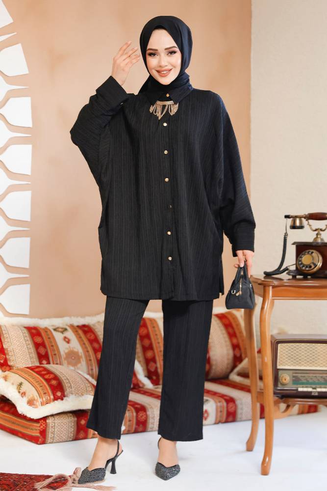 Modest Black Plus Size Dual Suit 2817S - 3