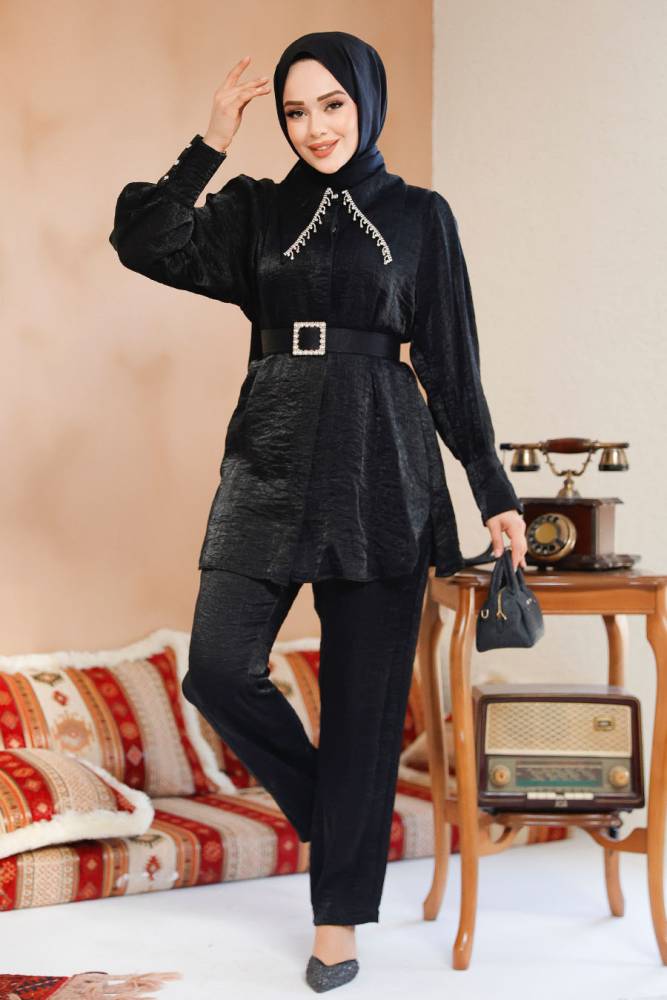 Modest Black Plus Size Dual Suit 2846S - 1
