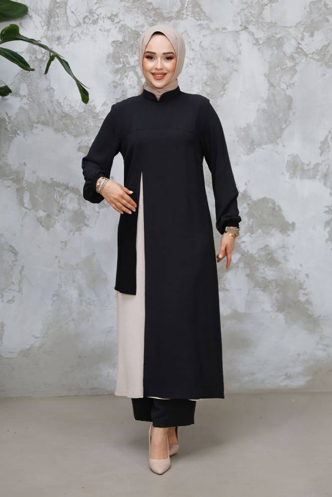 Modest Black Plus Size Dual Suit 65881S - 1