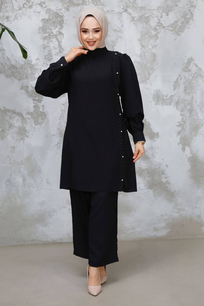 Modest Black Plus Size Dual Suit 65882S - 1