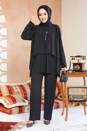 Modest Black Plus Size Dual Suit 70212S - 2