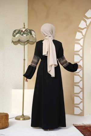Modest Black Plus Size Dubai Abaya 90351S - 4