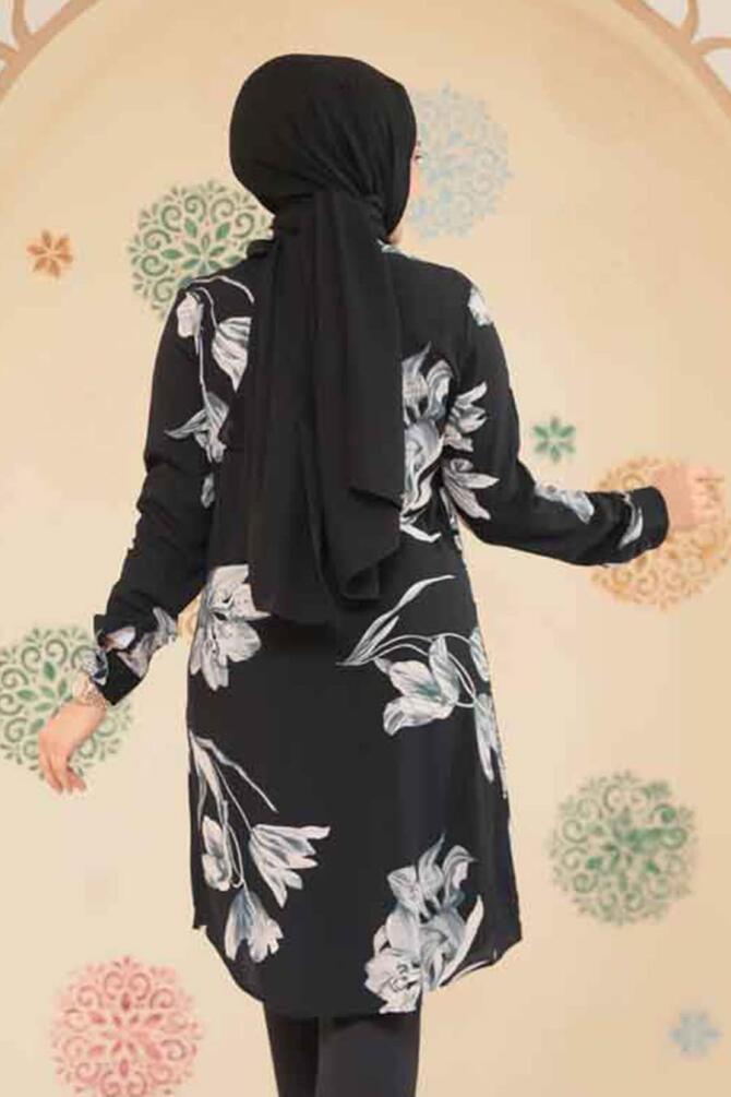 Modest Black Plus Size Tunic 11732S - 4
