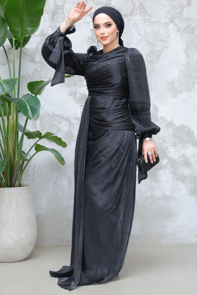 Modest Black Prom Dress 48491S - 1