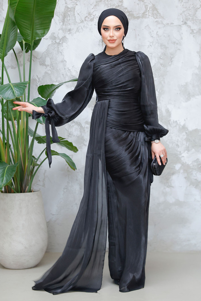 Modest Black Prom Dress 48491S - 3