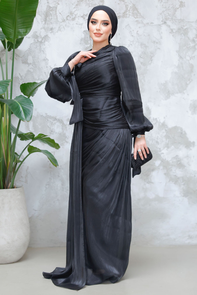 Modest Black Prom Dress 48491S - 4