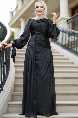 Modest Black Prom Dress 48491S - 1