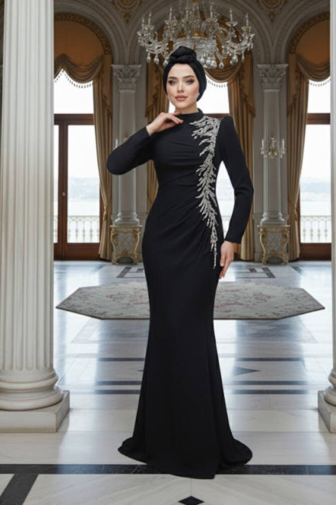 Modest Black Prom Dress 4964S - 1