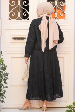Modest Black Skirted Dual Suit 14171S - 3