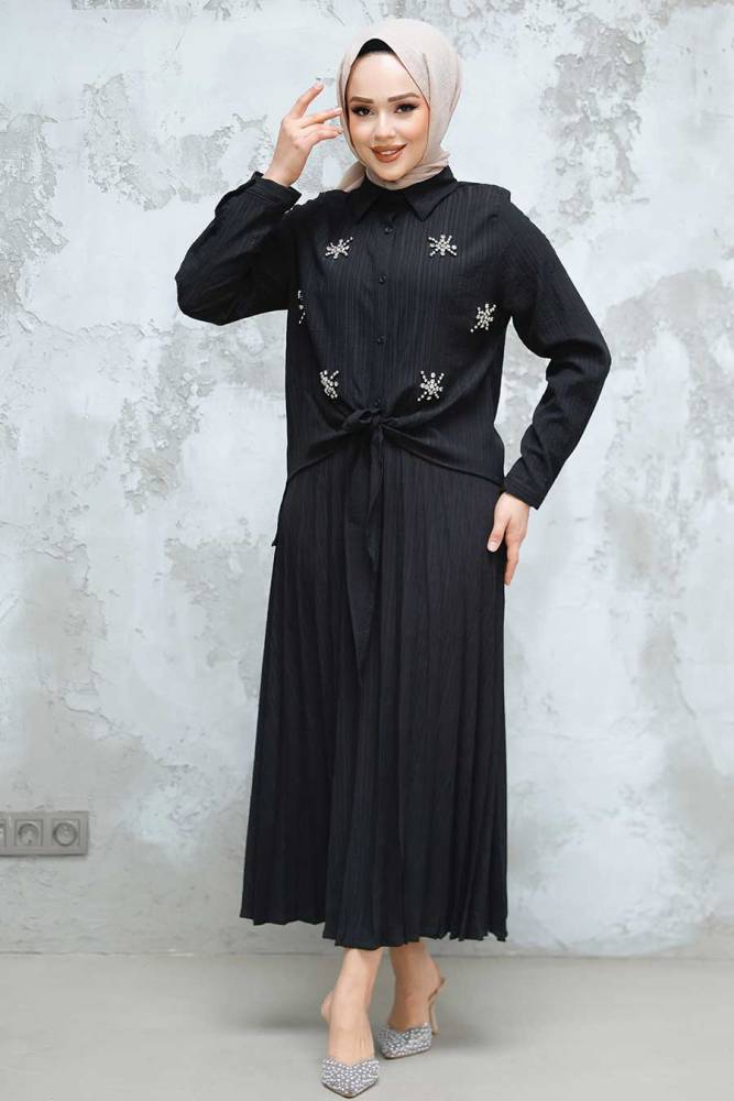 Modest Black Skirted Dual Suit 60062S - 1