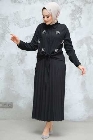 Modest Black Skirted Dual Suit 60062S - 2